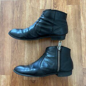Aldo Allisson Black Leather Ankle Boots Size 6.5